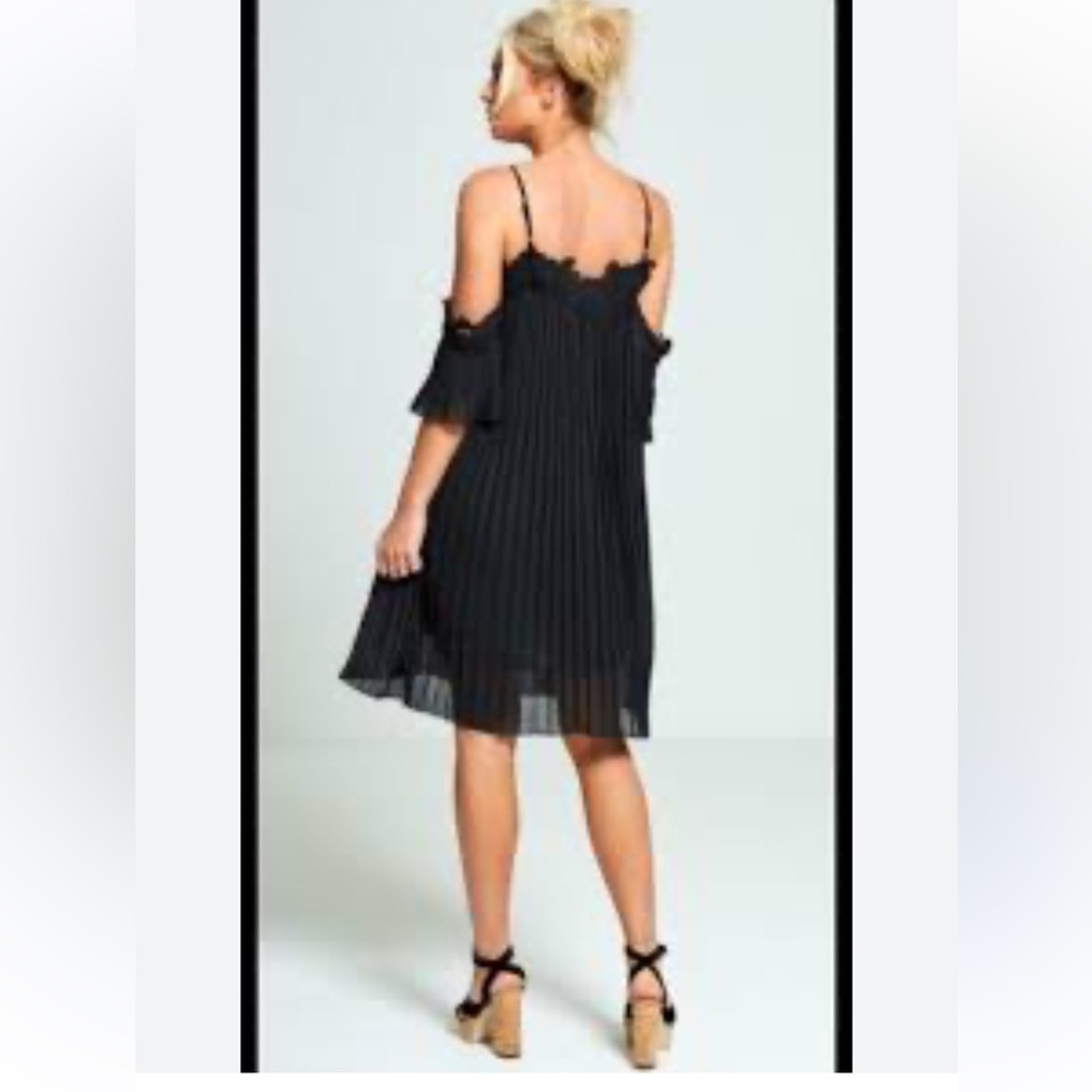 Karen Millen Black Ruffled Cocktail Midi Dress